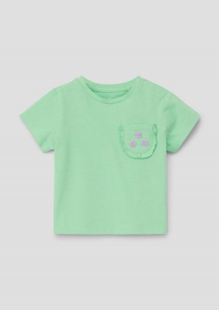 s.Oliver Baumwollshirt mit Brusttasche - hellgrün