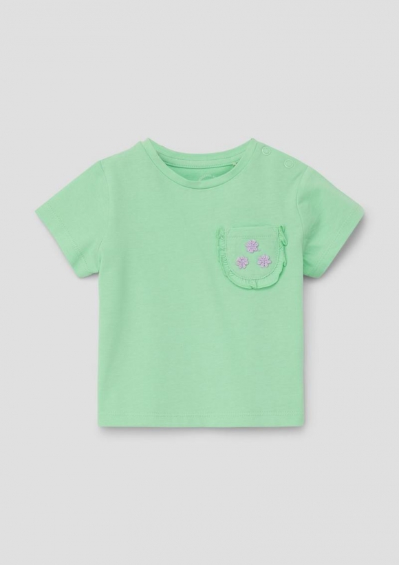 s.Oliver Baumwollshirt mit Brusttasche - hellgrün
