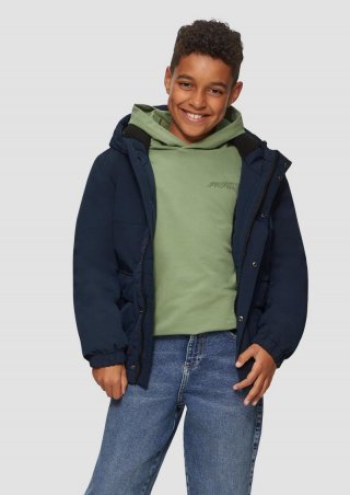 s.Oliver Warme Jacke mit Kapuze und großen Taschen - navy