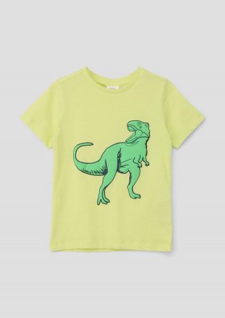 s.Oliver T-Shirt mit gummiertem Print - limettengrün