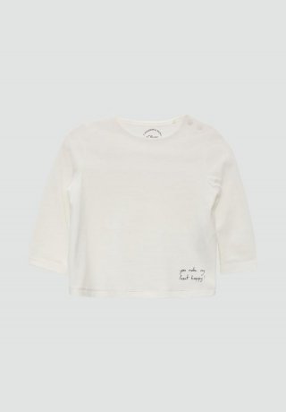 s.Oliver Longsleeve mit Glitzer und Print-Detail - creme