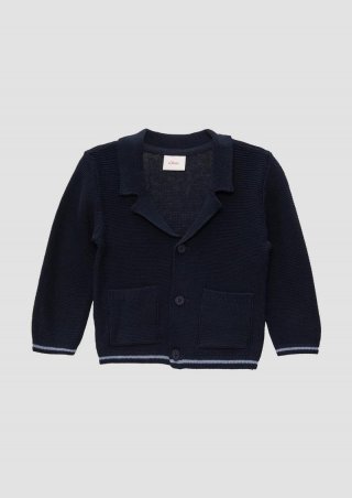 s.Oliver Strickjacke mit Reverskragen - navy