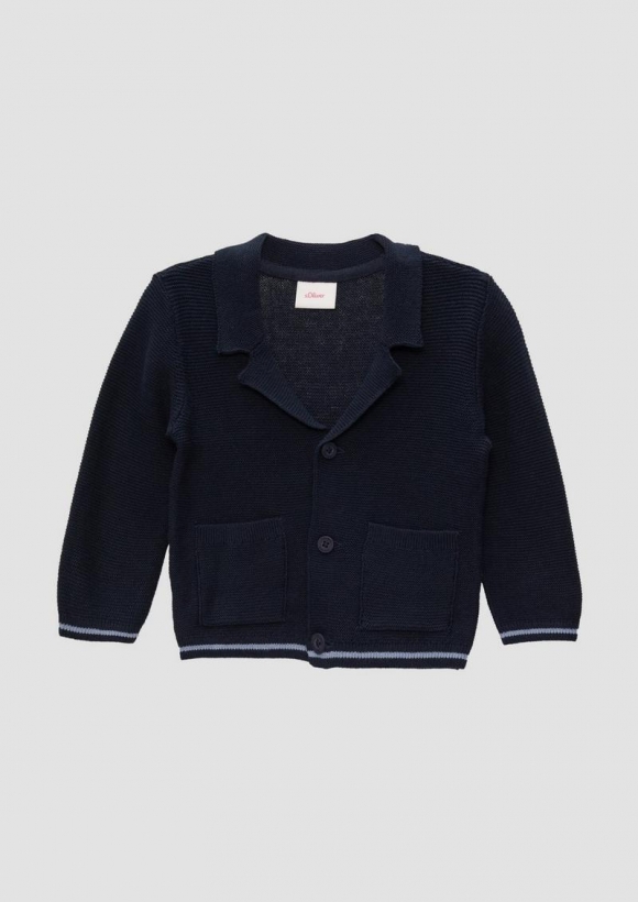 s.Oliver Strickjacke mit Reverskragen - navy