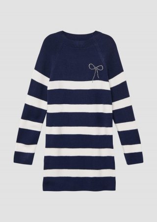 s.Oliver Kurzes Strickkleid aus Viskosemix im Loose Fit - tiefblau
