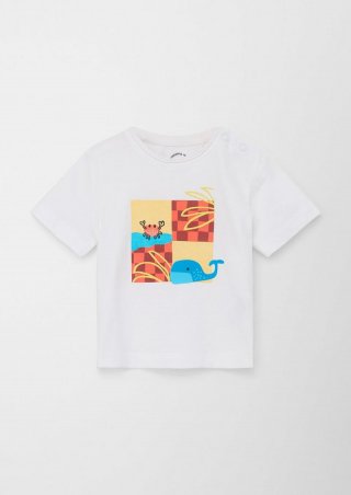 s.Oliver T-Shirt mit Frontprint - weiß