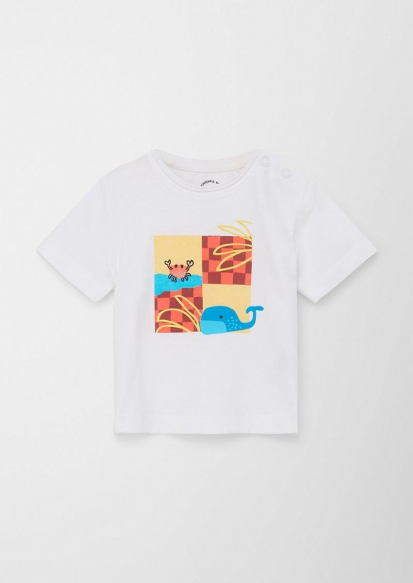 s.Oliver T-Shirt mit Frontprint - weiß