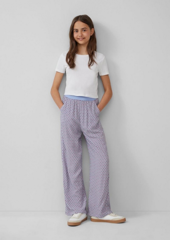 s.Oliver Wide-Leg-Hose aus Viskose im Loose Fit - weiß