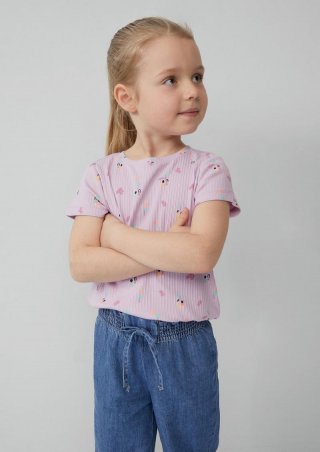 s.Oliver Elastisches T-Shirts aus Rippware - flieder
