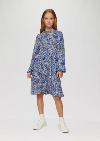 s.Oliver Kleid mit All-over-Print und Crinkle-Struktur - mehrfarbig