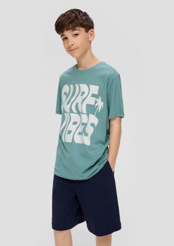 s.Oliver T-Shirt mit Frontprint - helles petrol