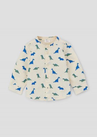 s.Oliver Hemd mit Allover-Print - helles beige
