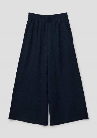 s.Oliver Loose Fit: Culotte mit Crêpestruktur - navy