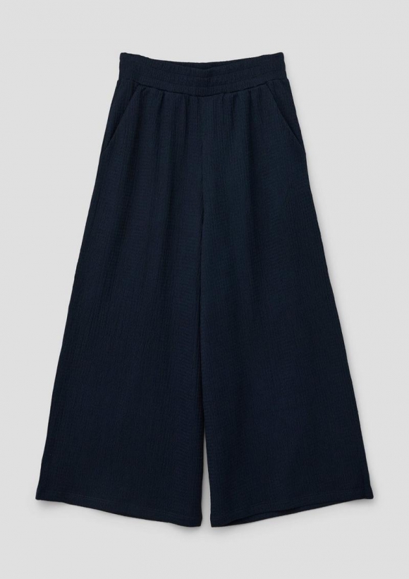 s.Oliver Loose Fit: Culotte mit Crêpestruktur - navy