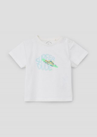 s.Oliver Baumwollshirt mit Frontprint - weiß