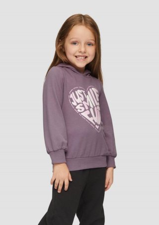 s.Oliver Kapuzenshirt mit Glitzer-Foamprint - flieder