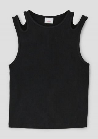 s.Oliver Tank-Top aus Baumwollstretch - schwarz