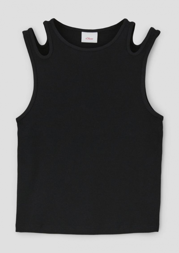 s.Oliver Tank-Top aus Baumwollstretch - schwarz