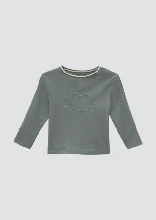 s.Oliver Longsleeve mit 3D-Effekt - schiefergrau