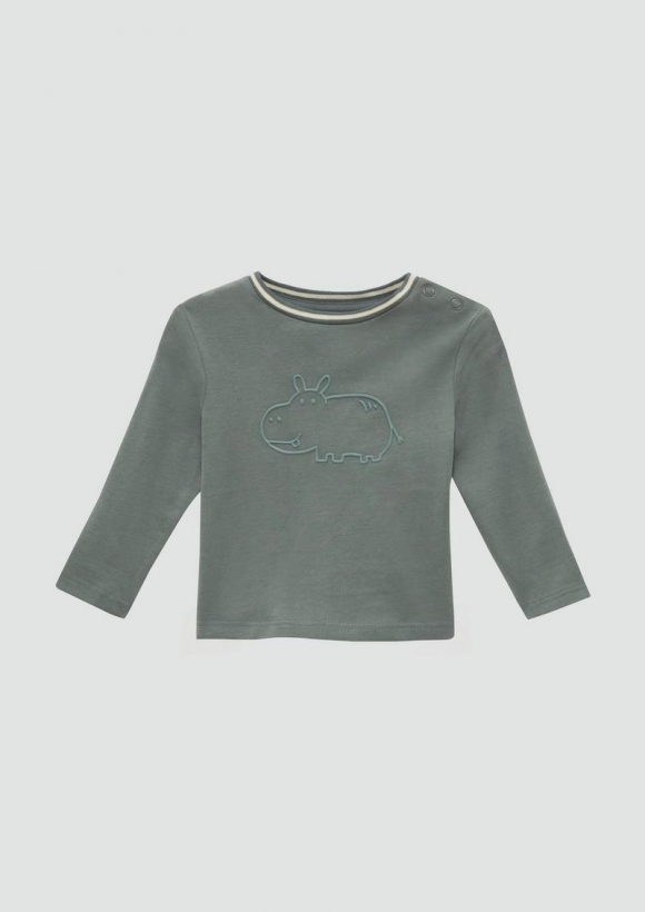 s.Oliver Longsleeve mit 3D-Effekt - schiefergrau