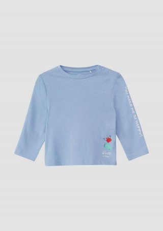 s.Oliver Longsleeve mit Front- und Ärmelprint - himmelblau