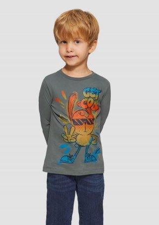 s.Oliver Longsleeve mit Frontprint - schiefergrau