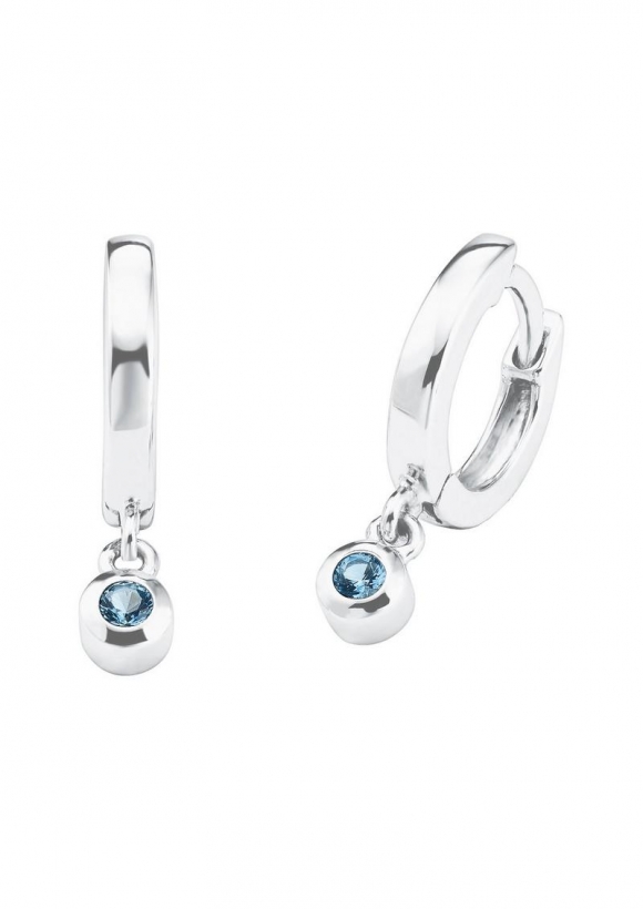 s.Oliver Ohrringe mit blauen Zirkoniasteinen - silber