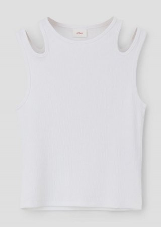 s.Oliver Tank Top mit Schulter-Cut-out - weiß