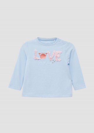 s.Oliver Weiches Longsleeve mit Artwork - himmelblau