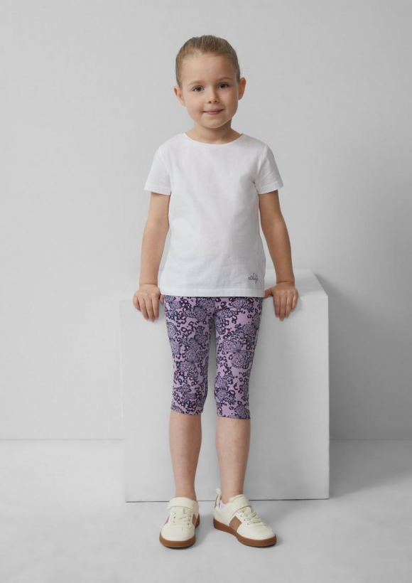 s.Oliver Capri-Leggings mit All-over-Print - lavendel
