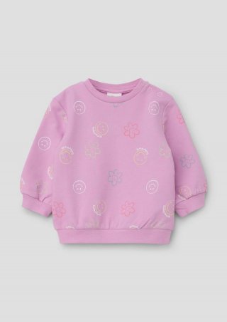s.Oliver Sweatshirt mit All-over-Smiley®-Print - rosa