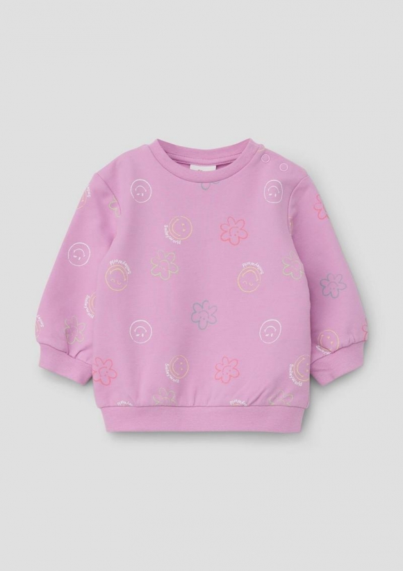 s.Oliver Sweatshirt mit All-over-Smiley®-Print - rosa