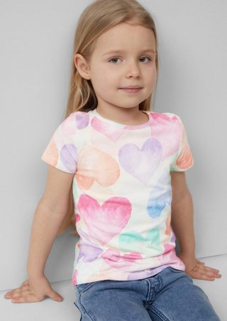 s.Oliver Baumwoll-T-Shirt mit Farbverlauf - wollweiß
