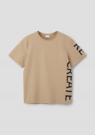 s.Oliver T-Shirt mit Schrift-Print - beige