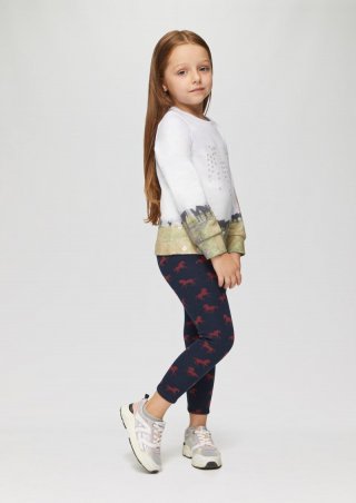 s.Oliver Leggings aus Thermofleece mit All-over-Print - navy