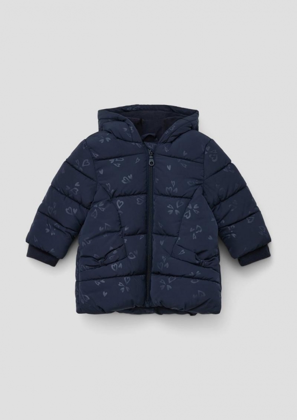 s.Oliver Steppmantel mit Allovermuster - navy
