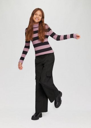 s.Oliver Wide-Leg-Hose mit hohem Bund und Cargotaschen - schwarz