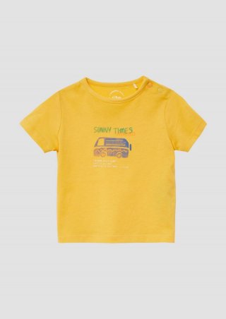s.Oliver T-Shirt aus Baumwolle mit Frontprint - gelb