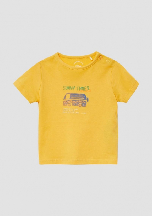 s.Oliver T-Shirt aus Baumwolle mit Frontprint - gelb