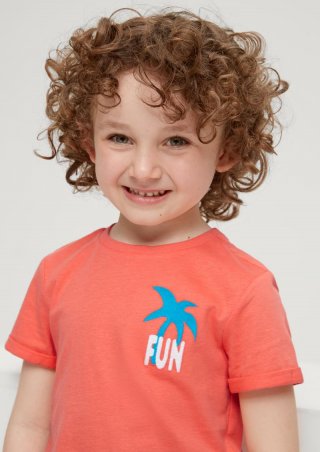 s.Oliver T-Shirt mit Artwork - dunkelorange