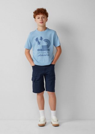 s.Oliver Cargo-Bermuda im Baggy-Style aus Baumwollstretch - navy