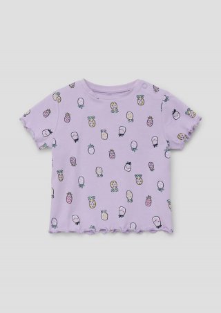 s.Oliver T-Shirt mit Rollsaum - lavendel