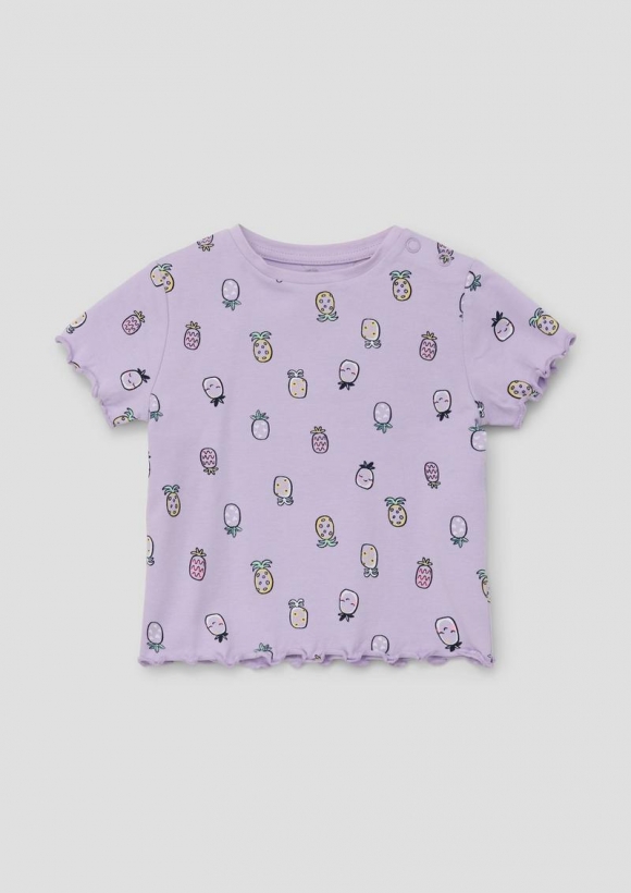 s.Oliver T-Shirt mit Rollsaum - lavendel
