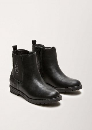s.Oliver Chelsea-Boots aus Kunstleder - schwarz