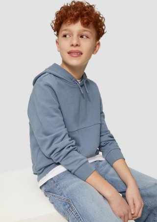 s.Oliver Kapuzen-Sweatshirt aus Baumwollmix mit Print-Details - blassblau