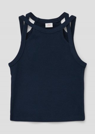 s.Oliver Ärmelloses Shirt mit Cut-Out-Details - navy