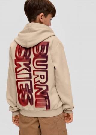 s.Oliver Kapuzensweatshirt mit Rückenprint - beige