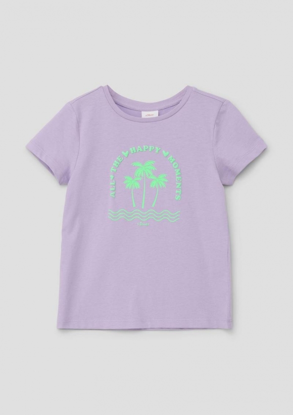s.Oliver T-Shirt mit Frontprint - lavendel
