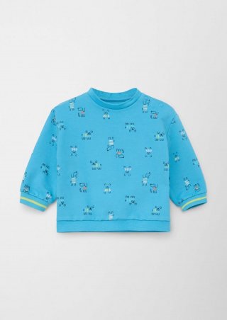 s.Oliver Sweatshirt mit Allover-Print - azurblau