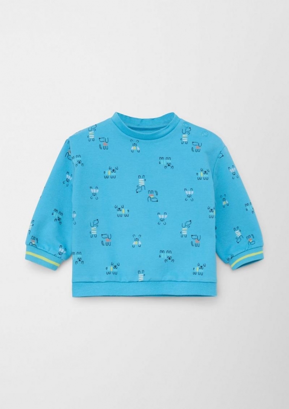 s.Oliver Sweatshirt mit Allover-Print - azurblau