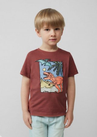 s.Oliver T-Shirt aus Baumwolle mit Frontprint - rubinrot